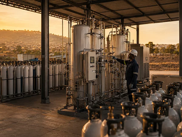 Oxygen cylinder filling plant